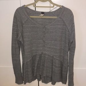 Free People Grey Peplum Top